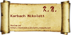 Karbach Nikolett névjegykártya